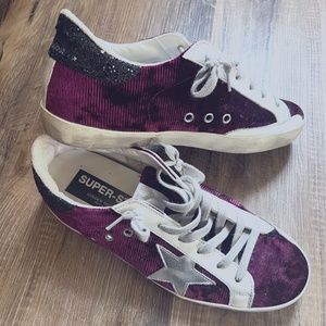 Golden Goose SuperStar Purple Velvet Sneakers